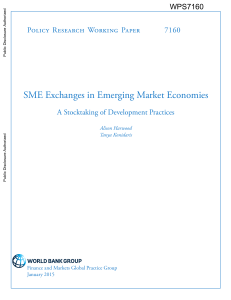 SME Exchanges in Emerging Market Economies