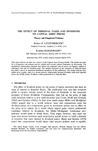 The effect of personal taxes and dividends on capital asset prices
