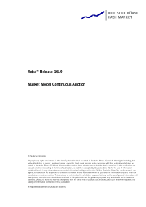 Xetra Market Model Continuous Auction