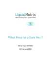 What Price for a Dark Pool?
