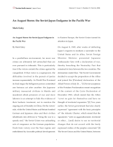 An August Storm: the Soviet-Japan Endgame in the Pacific War