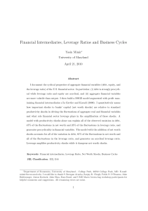 Financial Intermediaries, Leverage Ratios and Business