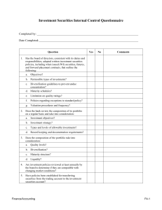 Investment Securities Internal Control Questionnaire