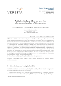 Antimicrobial peptides: an overview of a promising class