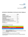 Infant formula prescribing guidelines