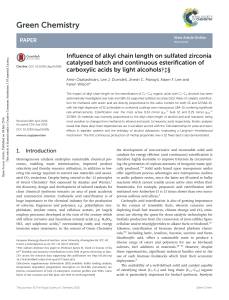 Influence of alkyl chain length on sulfated zirconia catalysed batch