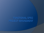 functional specs and project management