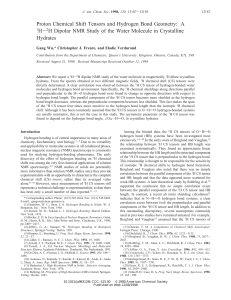 Proton Chemical Shift Tensors and Hydrogen Bond Geometry: A 1H