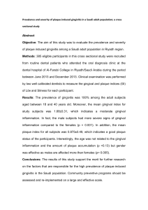 Prevalence and severity of plaque-induced gingivitis in a Saudi