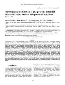 Direct redox modulation of p53 protein: potential sources of redox