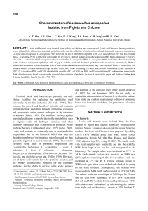 Characterization of Lactobacillus acidophilus Isolated from Piglets