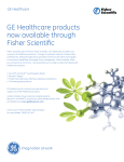GE Healthcare products now available through Fisher Scientific