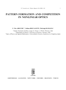 pattern formation and competition in nonlinear optics - Ino-Cnr