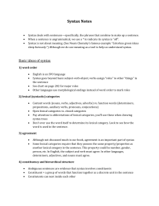 Basic ideas of syntax