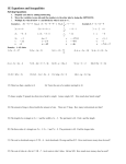 1E Solving Equations and Inequalities