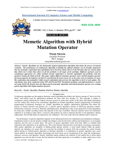 Memetic Algorithm with Hybrid Mutation Operator