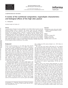 A review of the nutritional composition, organoleptic