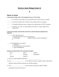 Revision sheet Biology Grade 12 A Genes in Action In the space