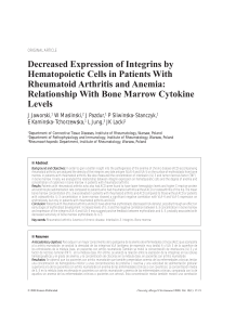 Decreased Expression of Integrins by Hematopoietic Cells in
