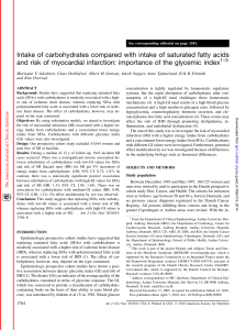 Intake of carbohydrates compared with intake of saturated fatty acids