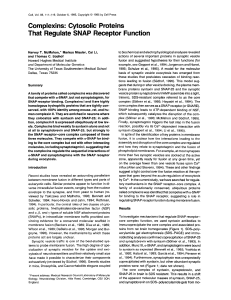 Complexins: Cytosolic Proteins That Regulate