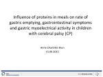Influence of proteins in meals on rate of gastric emptying