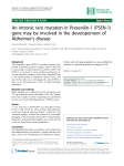 An intronic rare mutation in Presenilin-1 (PSEN