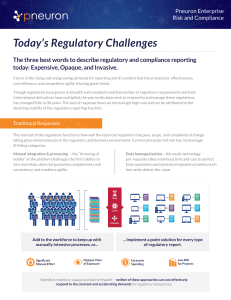 Today`s Regulatory Challenges