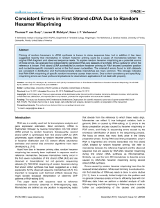 Consistent Errors in First Strand cDNA Due to Random Hexamer