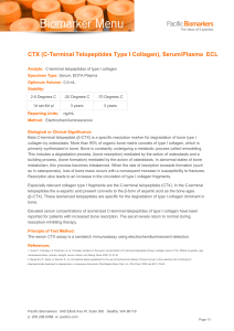 CTX (C-Terminal Telopeptides Type I Collagen), Serum/Plasma ECL