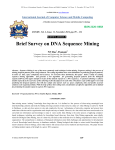 Brief Survey on DNA Sequence Mining
