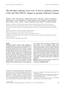 The alternative splicing of tau exon10 and its