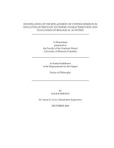 INVESTIGATION OF THE REPLACEMENT OF CYSTEINE