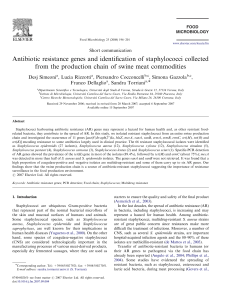 Antibiotic resistance genes and identification of staphylococci