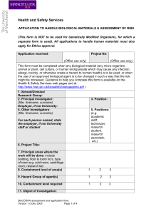 Application to handle biological agents