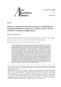 Structure, catalytic activity and evolutionary relationships of 1