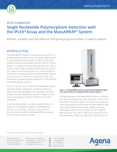 Single Nucleotide Polymorphism Detection with the iPLEX® Assay