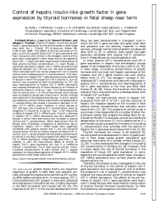 Control of hepatic insulin-like growth factor II gene expression by