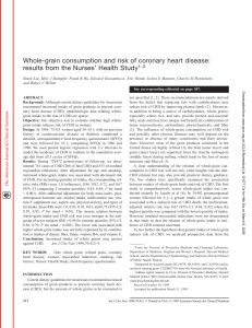 Whole-grain consumption and risk of coronary heart disease