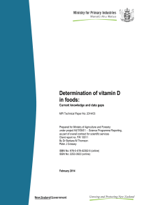 Determination of vitamin D in foods: Current