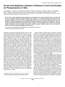 Ferulic Acid Stabilizes a Solution of Vitamins C and E