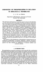 chemistry of phospholipids in relation to biological membranes