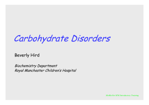 Carbohydrate Disorders