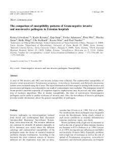 The comparison of susceptibility patterns of Gram