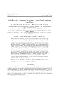 Grid Enabled Molecular Dynamics: classical and quantum algorithms