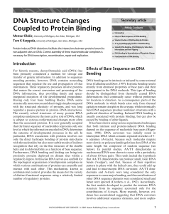 DNA Structure Changes Coupled to Protein Binding