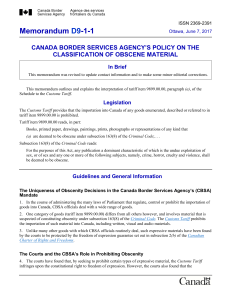 - the Canada Border Services Agency