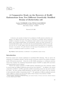 A Comparative Study on the Recovery of EcoRI Endonuclease from
