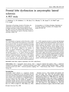 Frontal lobe dysfunction in amyotrophic lateral sclerosis