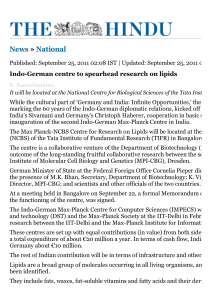 The Hindu : News / National : Indo-German centre to